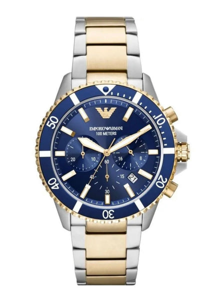 Blue faced online armani watch