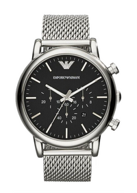 Emporio Armani AR1808 46mm Classic Chronograph Black Dial Men's Watch