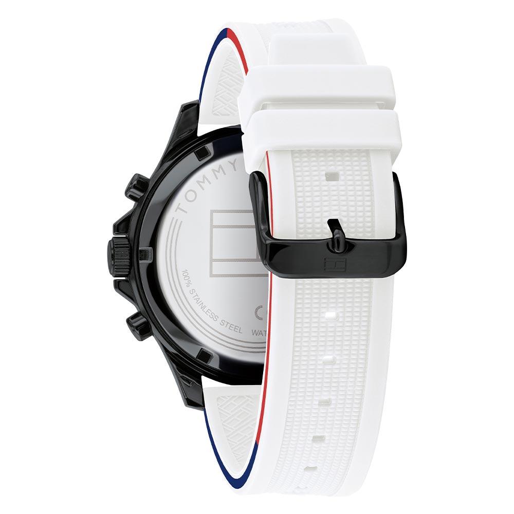TOMMY HILFIGER MEN'S WATCH 1791723 WHITE SILICONE CHRONOGRAPH