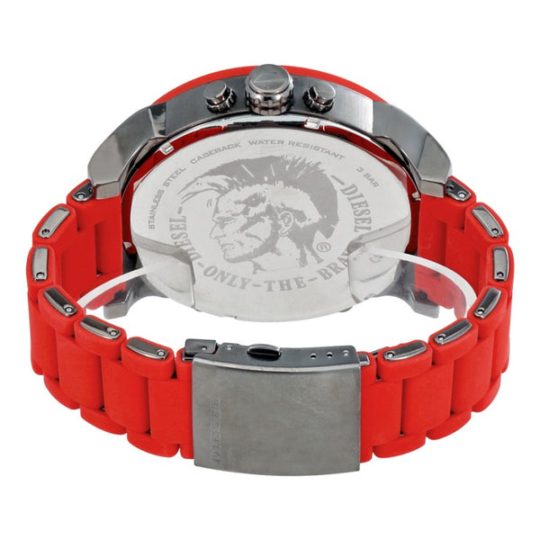 DIESEL DZ7370 MR BIG DADDY RED SILICONE MENS WATCH