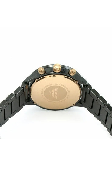 EMPORIO ARMANI MENS WATCH AR70002 BLACK ROSE MARIO CERAMIC