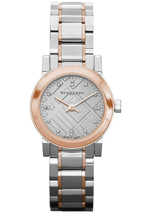 BURBERRY LADIES WATCH BU9214 THE CITY DIAMONDS ROSE GOLD
