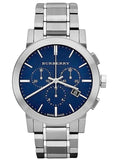 BURBERRY MEN’S WATCH BU9363 DESIGNER CHRONOGRAPH BLUE DIAL SILVER STAINLESS STEEL