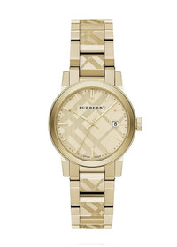 LADIES BURBERRY THE CITY ENGRAVED CHECK WATCH BU9145