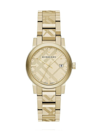 LADIES BURBERRY THE CITY ENGRAVED CHECK WATCH BU9145