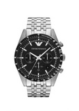 Armani AR5988 Mens Tazio Silver & Black Chronograph Watch