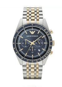 EMPORIO ARMANI AR6088 TAZIO BLUE DIAL MENS WATCH CHRONOGRAPH