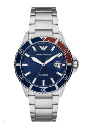 Emporio Armani AR11339 Diver 42mm Steel Blue Quartz Bracelet Watch