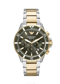 Emporio Armani AR11361 Chronograph Two Tone Stainless Steel Watch