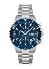 HUGO BOSS ADMIRAL MEN'S WATCH 1513907 BLUE SILVER STAINLESS STEEL