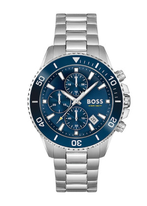 HUGO BOSS ADMIRAL MEN'S WATCH 1513907 BLUE SILVER STAINLESS STEEL