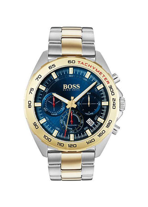 HUGO BOSS MEN'S WATCH 1513667 SPORT INTENSITY TWO TONE GOLD SILVER