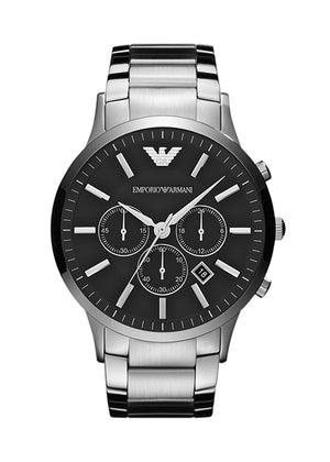 EMPORIO ARMANI SPORTIVO BLACK DIAL STAINLESS STEEL MENS WATCH AR2460
