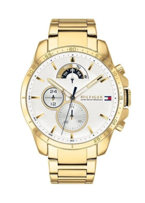 TOMMY HILFIGER MENS WATCH 1791538 GOLD CHRONOGRAPH