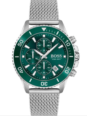 HUGO BOSS MEN'S WATCH 1513905 GREEN ADMIRAL CHRONOGRAPH