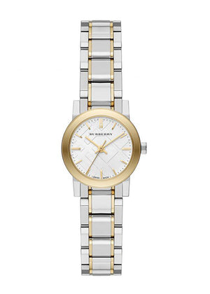 LADIES SILVER DIAL TWO TONE STAINLESS STEEL BURBERRY WATCH BU9217