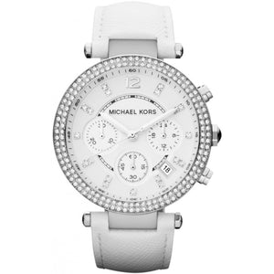 MICHAEL KORS MK2277 CHRONOGRAPH WHITE LEATHER STRAP LADIES WATCH