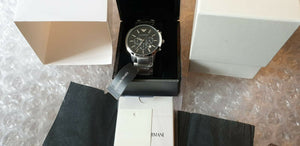 EMPORIO ARMANI SPORTIVO BLACK DIAL STAINLESS STEEL MENS WATCH AR2460