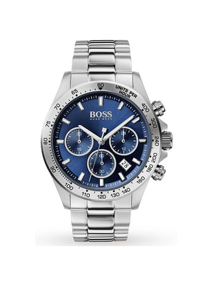  HUGO BOSS MEN'S WATCH 1513755 HERO BLUE & SILVER CHRONOGRAPH