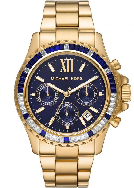 Michael Kors MK5754 Chrono Gold 42mm Blue Dial Ladies Watch